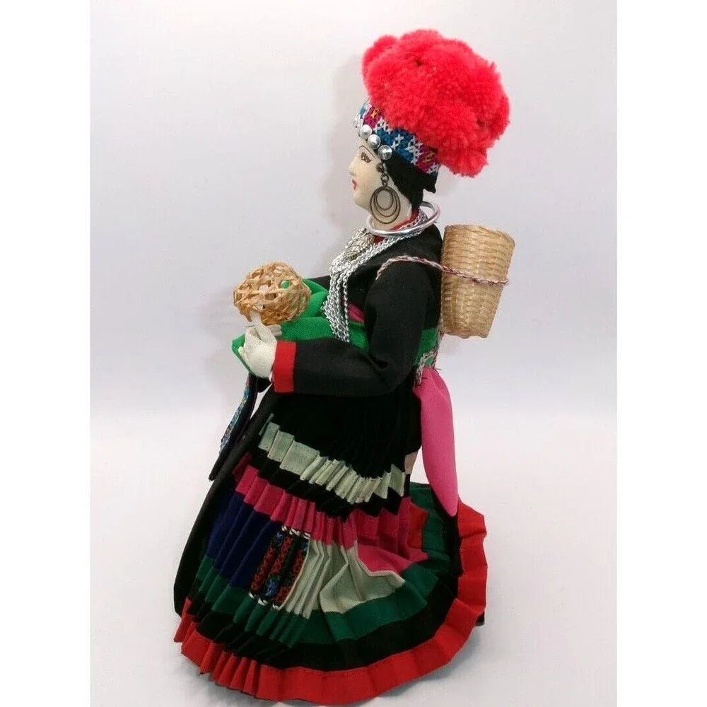 House Of Handicrafts Folk Art Doll Meo Lai by Artist Vanida Stockinette Face 10